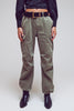 Cargo Pants With Tassel Ends in Military Green