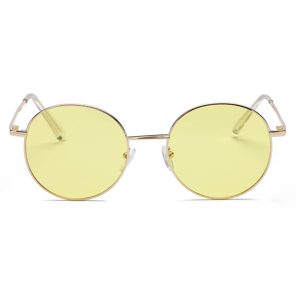 GENEVA | Retro Vintage Metal Round Oval Circle Sunglasses