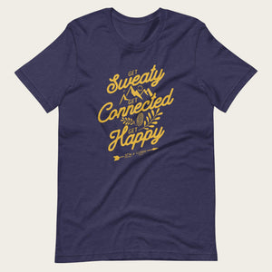 Get Sweaty, Get Connected, Get Happy Tee - Heather Navy