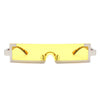 Kelestra - Retro Rectangular Narrow Semi Rimless Vintage Slim Fashion Sunglasses