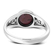 Garnet Stone Trinity Knot Silver Ring