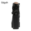 Gdgydh Fashion Black Boots Women Heel Spring