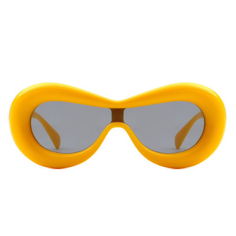 Argo - Oversized Y2K Inflated Frame One Piece Lens Sunglasses