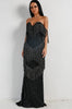 Black Fringe Evening Gown