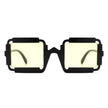 Luminite - Square Retro Irregular Frame Futuristic Fashion Tinted Sunglasses