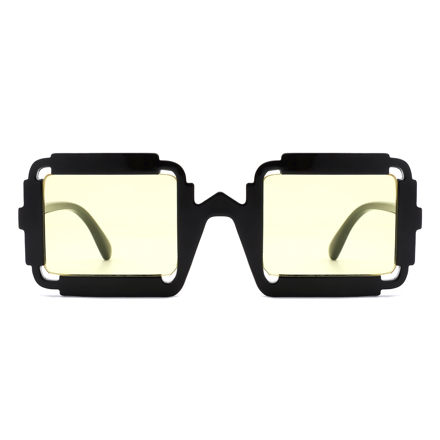 Luminite - Square Retro Irregular Frame Futuristic Fashion Tinted Sunglasses