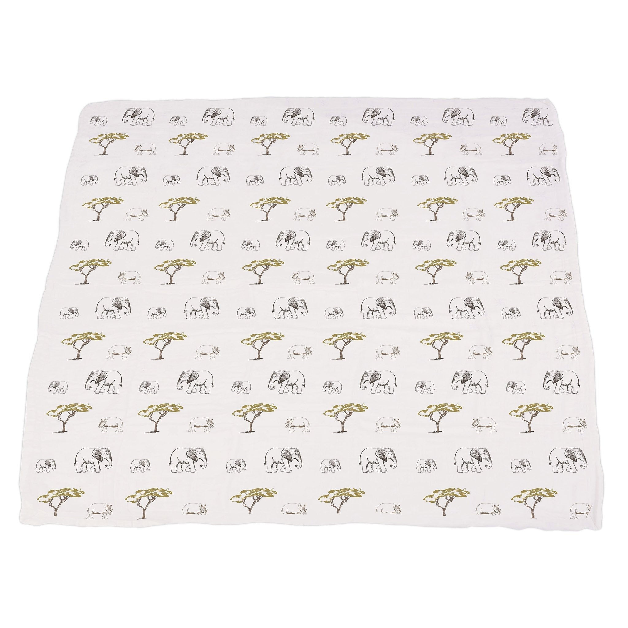 Hear Me Roar Lion and Rhinos and Elephants Bamboo Newcastle Blanket