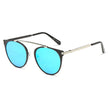 FRISCO | Modern Horn Rimmed Metal Frame Round Sunglasses