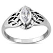 Celtic Knot CZ Silver Ring