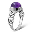 Amethyst Stone Celtic Sterling Silver Ring