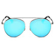 Bethel - Retro Mirrored Lens Teardrop Aviator Sunglasses