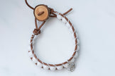 White Single Wrap Leather Bracelet