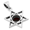 Garnet Star of David Silver Pendant