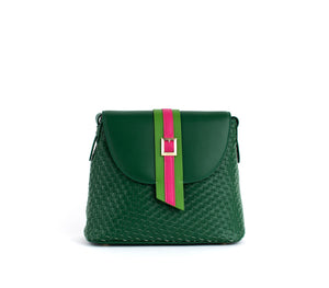 Kate - Green Vegan Basket Weave Bag