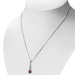 Long Celtic Silver Pendant Set W/ Garnet