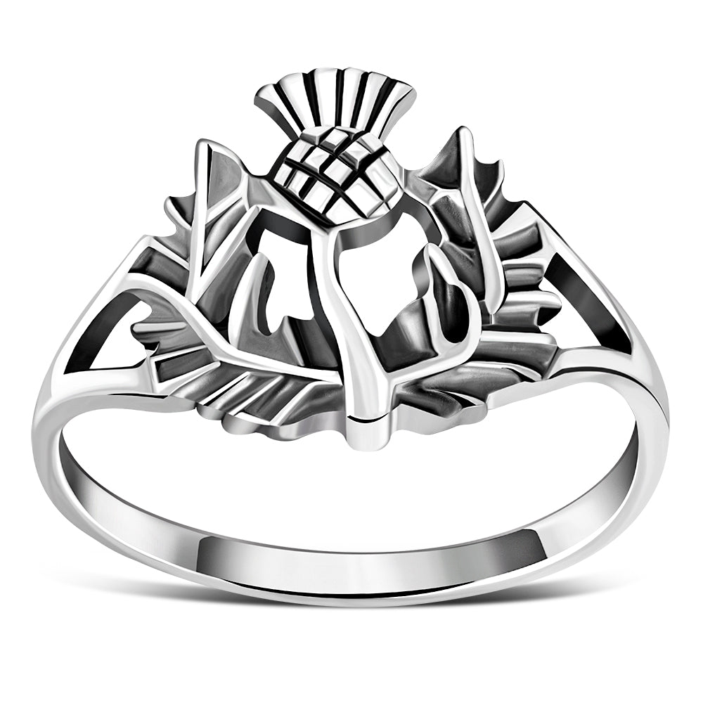 Bague chardon en argent sterling