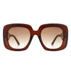 Yarrowia - Women Retro Square Oversized Chunky Fashion Sunglasses