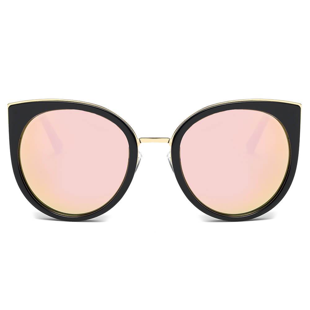 HOLMDEL | Women's Iconic Mirrored Lens Cat Eye Sunglasses