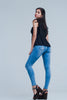 Jean skinny effet vieilli