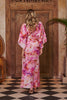 Robe en coton et soie aquarelle rose