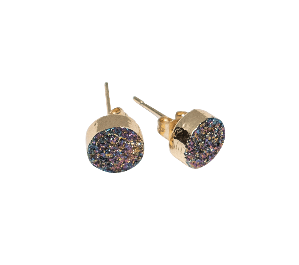 Jeanna Druzy Stud Earrings in Gold