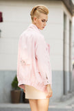 Rebel in Pink Faux Suede Oversized Jacket