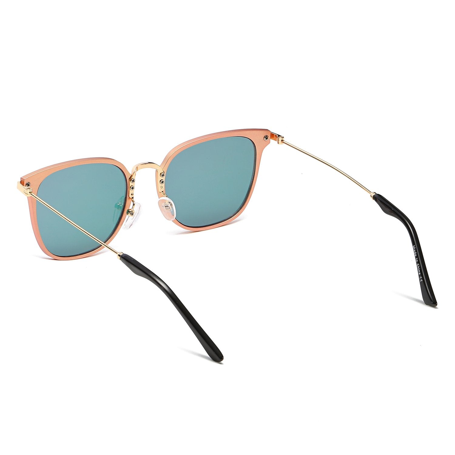 CAMBRIDGE | Pillowed Rectangle Flat Lens Horned Rim Sunglasses