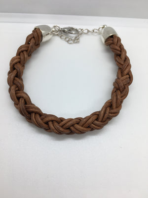 Bracelet tressé épais marron