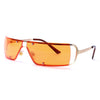 Ustia - Rectangle Narrow Tinted Wraparound Fashion Sunglasses