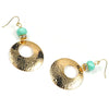 Leah Amazonite Hoop Earrings in Gold