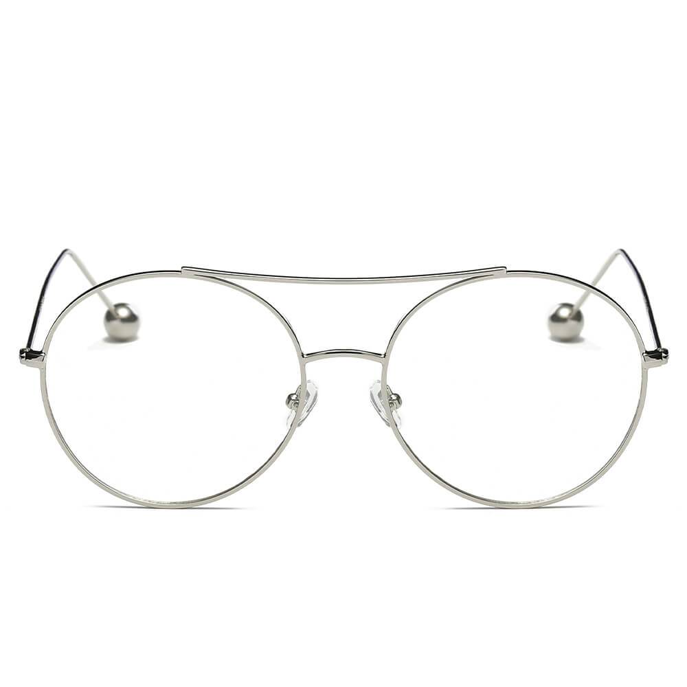 EUREKA | Unisex Round Tinted Lens Aviator Clear Glasses Balled Sunglasses