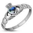 Abalone Shell Irish Claddagh Silver Ring