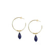 Boucles d'oreilles créoles saphir bleu