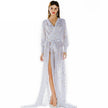 Robe longue transparente sexy blanche