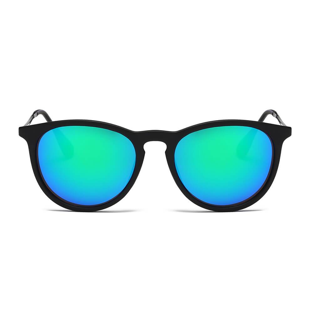 AMES | Retro Vintage Inspired Horned Keyhole Round Sunglasses