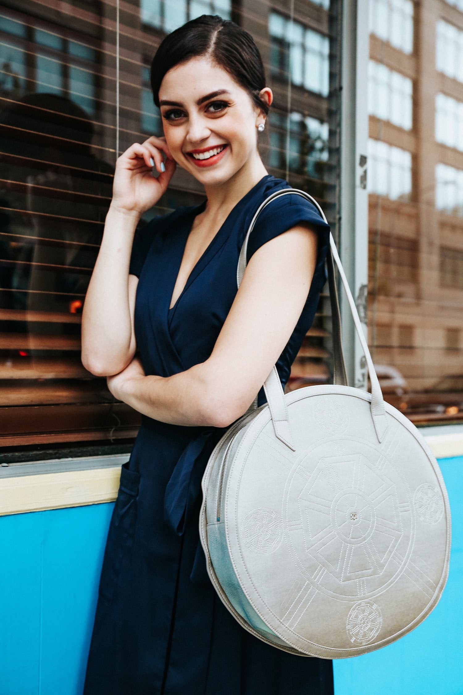 Meghan - Silver Vegan Tote Bag