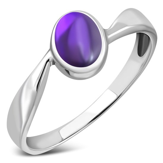 Amethyst Stone Sterling Silver Ring