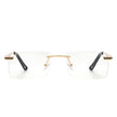 Vibrante - Rectangle Rimless Retro Tinted Fashion Flat Top Sunglasses