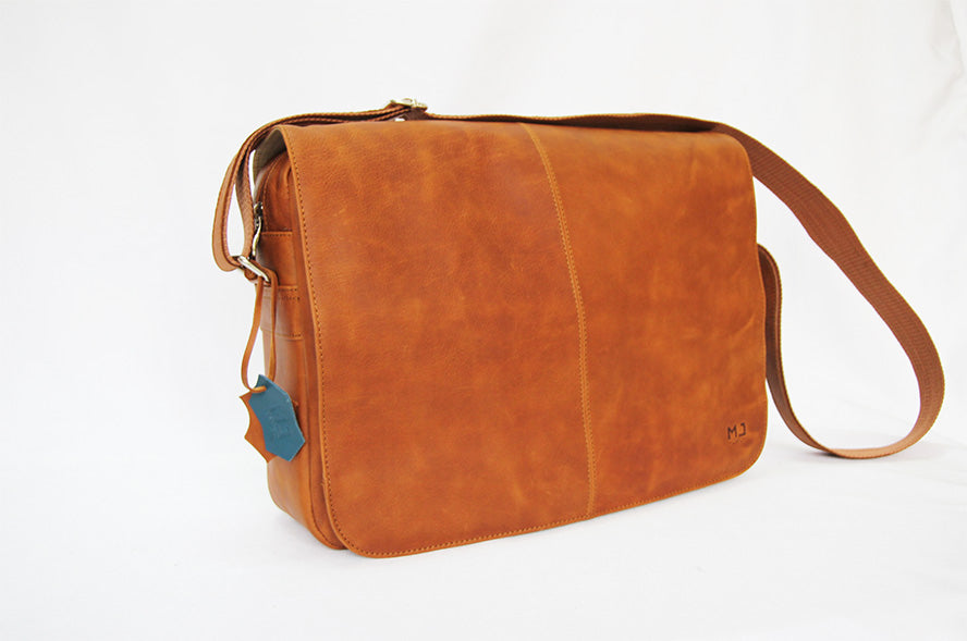 Vintage by MJ - Messenger Bag Men and Women Leather -Moroccan Leather - Handmade