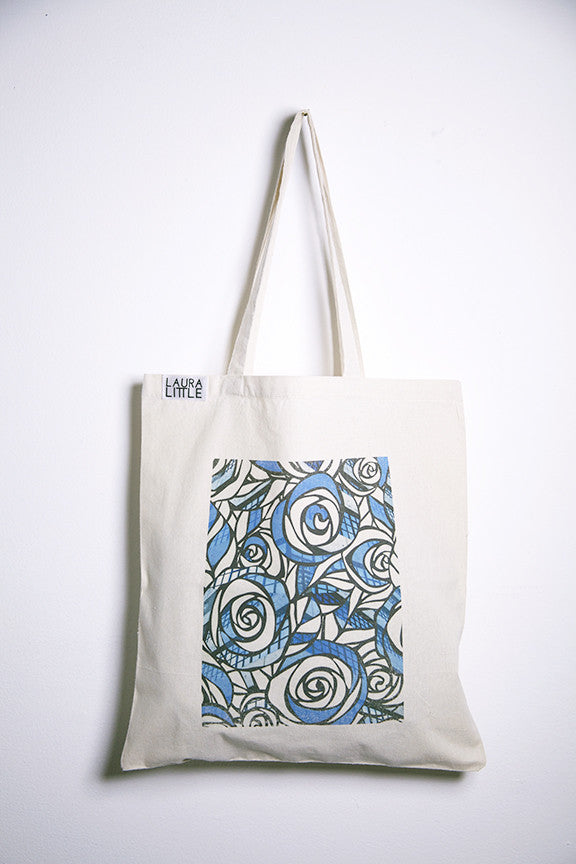 Sac fourre-tout - Roses bleues