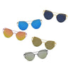 DILLON | Modern Cat Eye Mirrored Flat Lens Sunglasses Circle