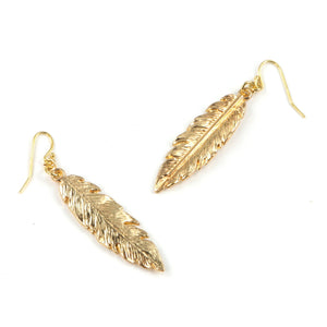 Boucles d'oreilles feuille de lys en or