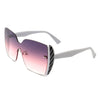 Xanadune -  Square Oversize Half Frame Tinted Retro Fashion Women Sunglasses