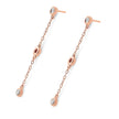 10K Rose Gold Plated .925 Sterling Silver 1/15 Cttw Diamond Dangle Earring