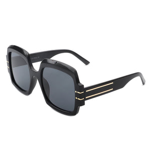 Emblazon - Women Oversize Flat Top Fashion Square Sunglasses