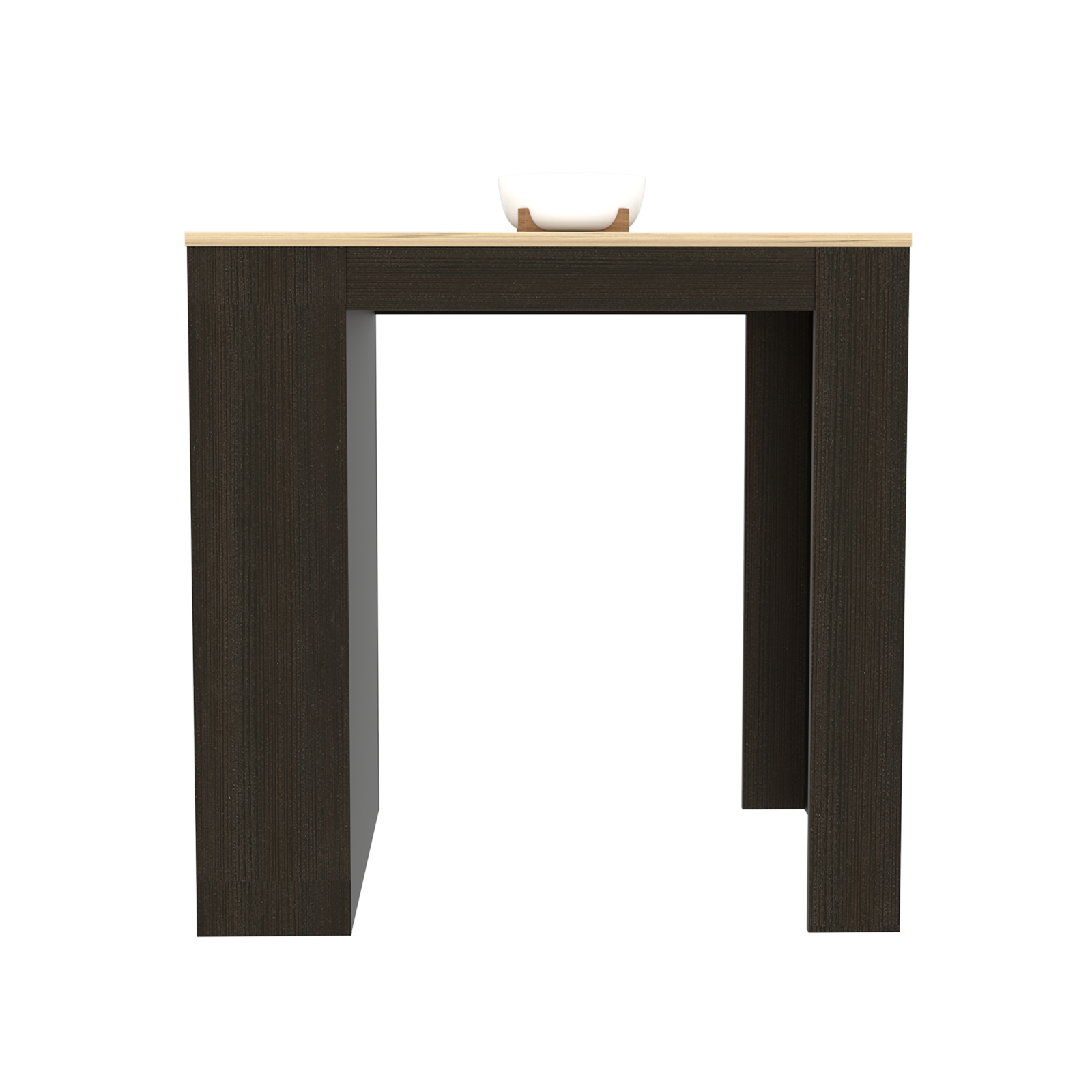 Kitchen Counter Dining Table Toledo, Three Side Shelves - Black / Pine