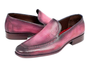 Paul Parkman Mocassins en cuir perforé Violet (ID#874-PURP)