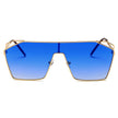 LAVAL | S2071 - Flat Top Metal Oversize Square Fashion Sunglasses