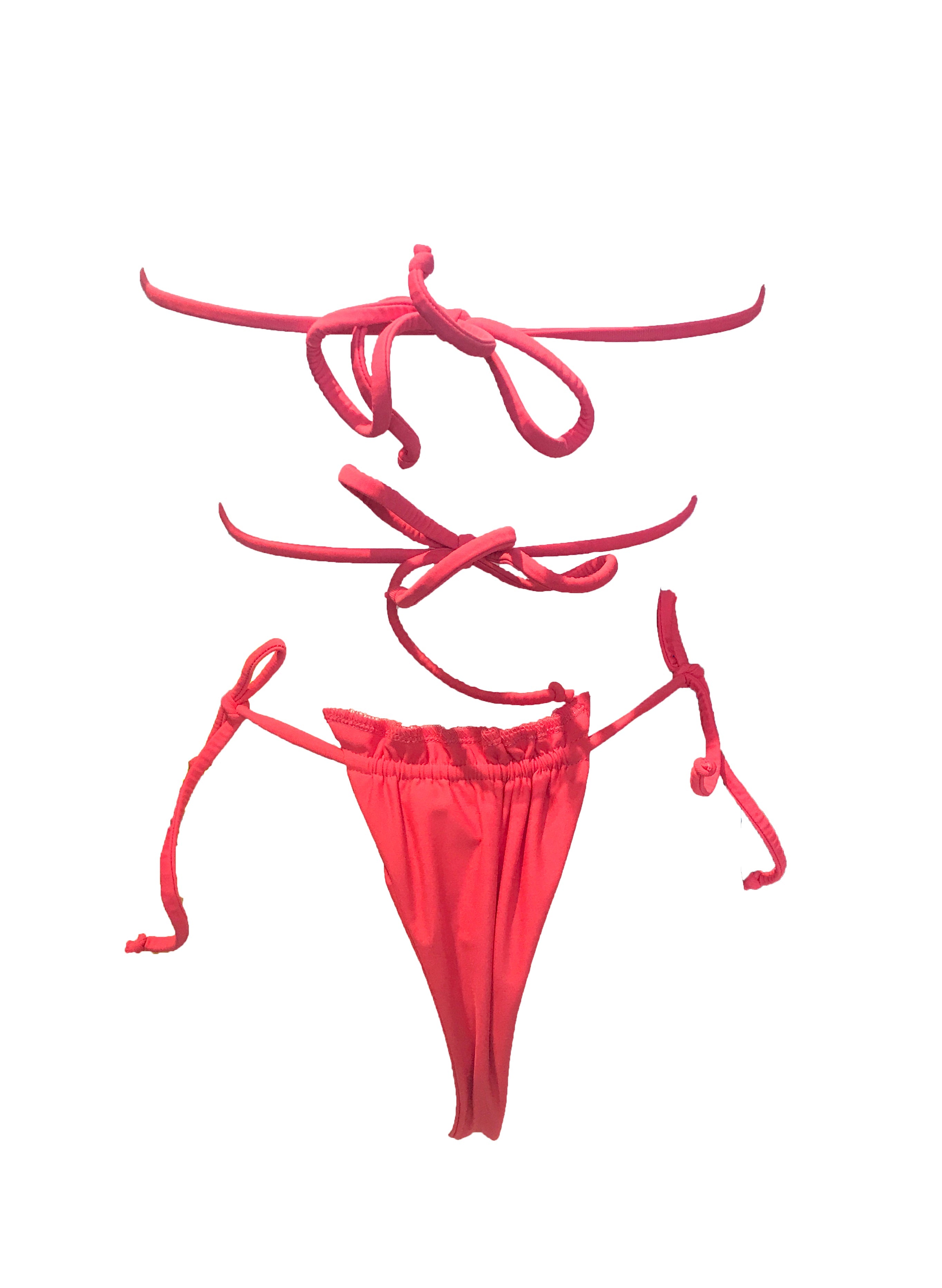 Haut bandeau et bas string Candy LUXE - Corail