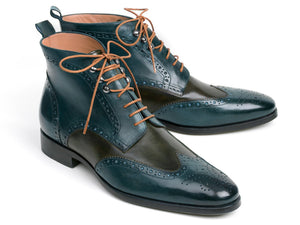 Bottines Paul Parkman Wingtip bicolores vert et bleu (ID#PT777GRN)